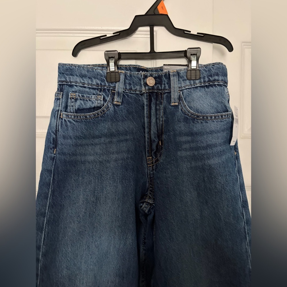 Gap Girls Boho Oversized Wide Leg Mid Rise Adjustable Waist Jeans Size 8 NWT - Picture 2 of 12
